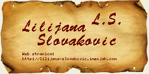 Lilijana Slovaković vizit kartica